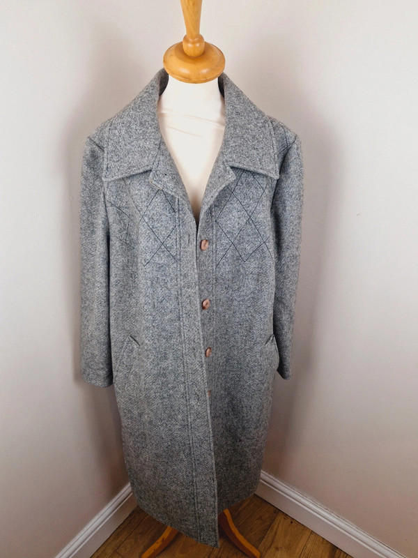 Wool Blend Grey Coat XL