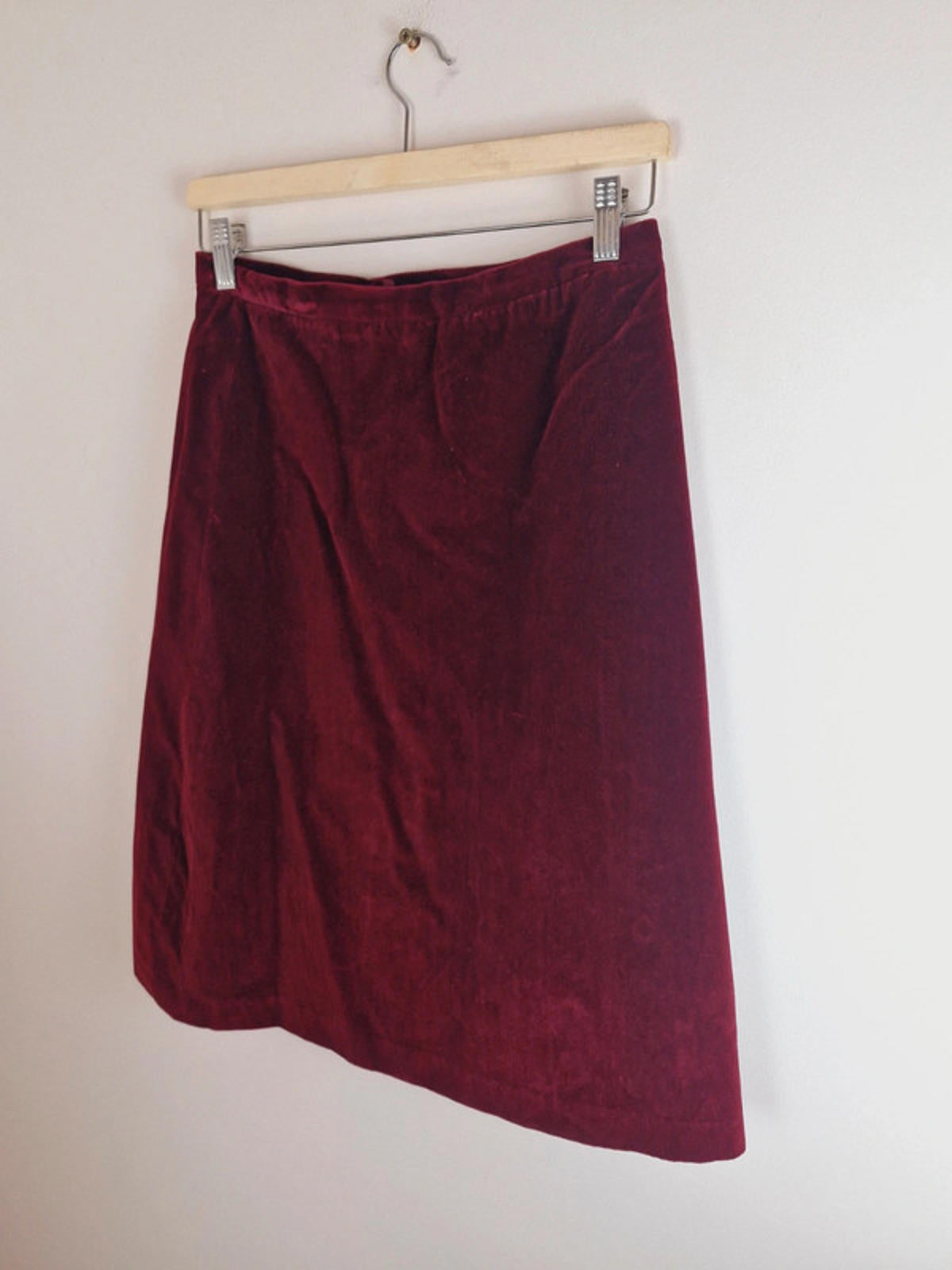 Burgundy Velvet Skirt S