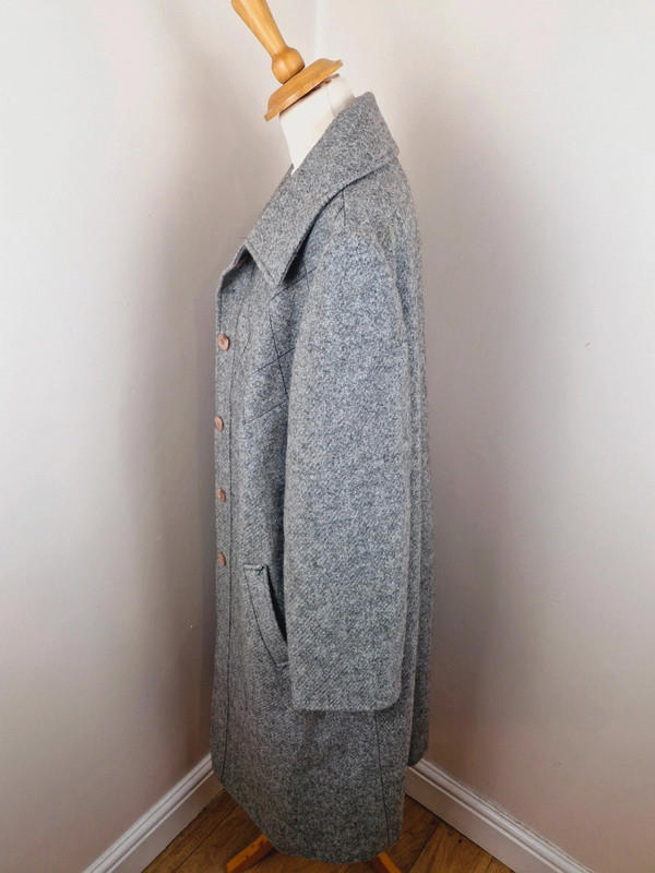 Wool Blend Grey Coat XL