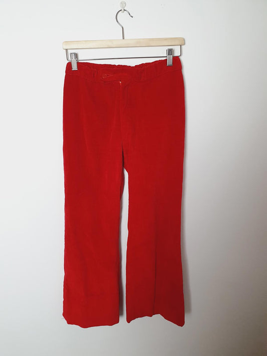 1970s Red Cord Trousers S UK10