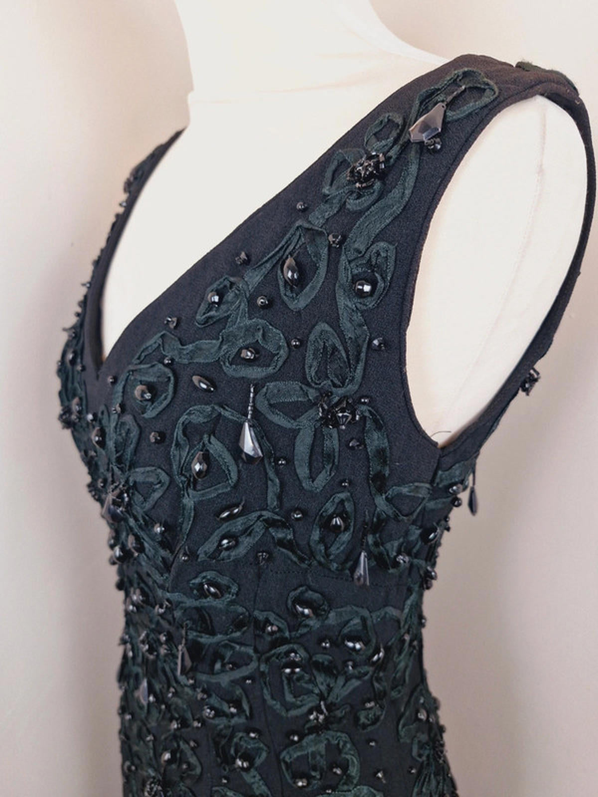 1960s Handmade Beaded Slip Dress S