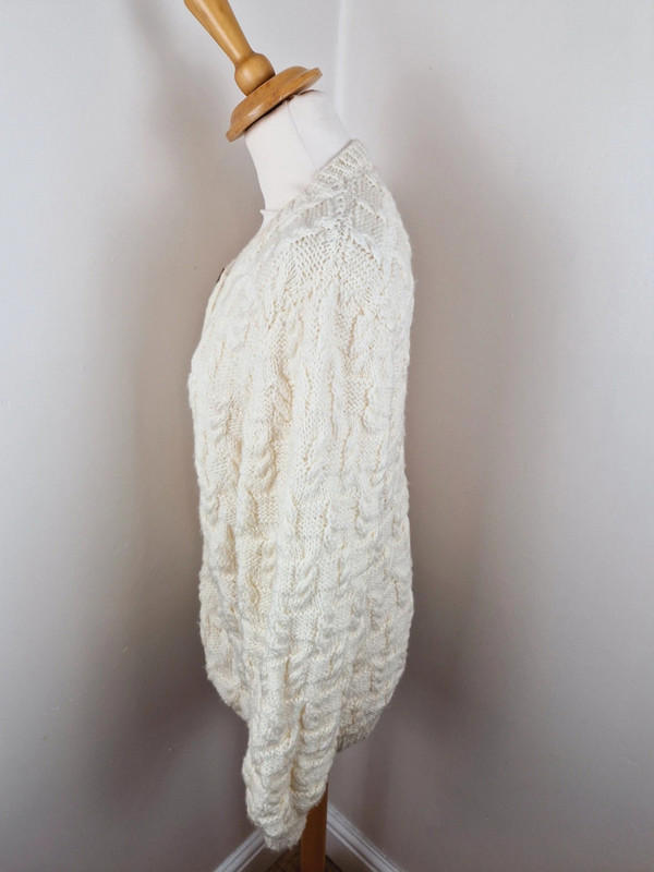 Handknitted Cable Knit Cardigan L