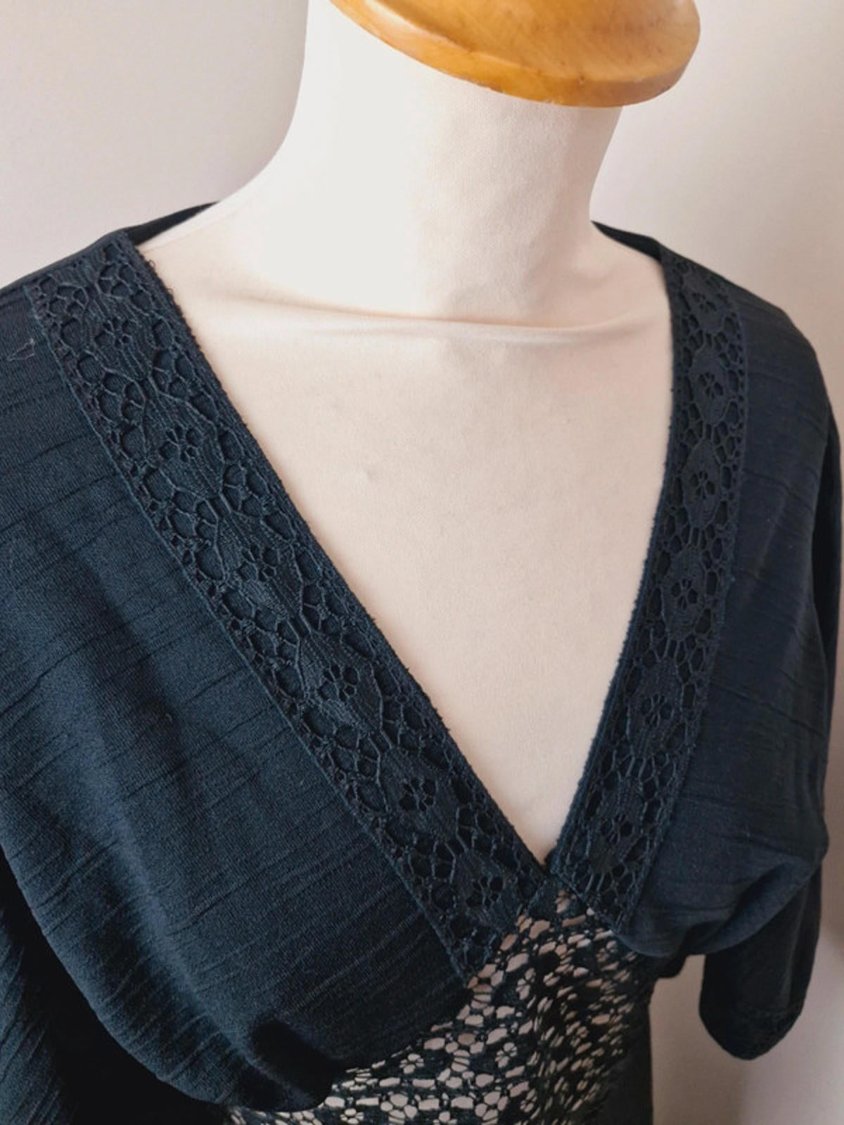 1970s Maxi Wide Sleeve Dress S