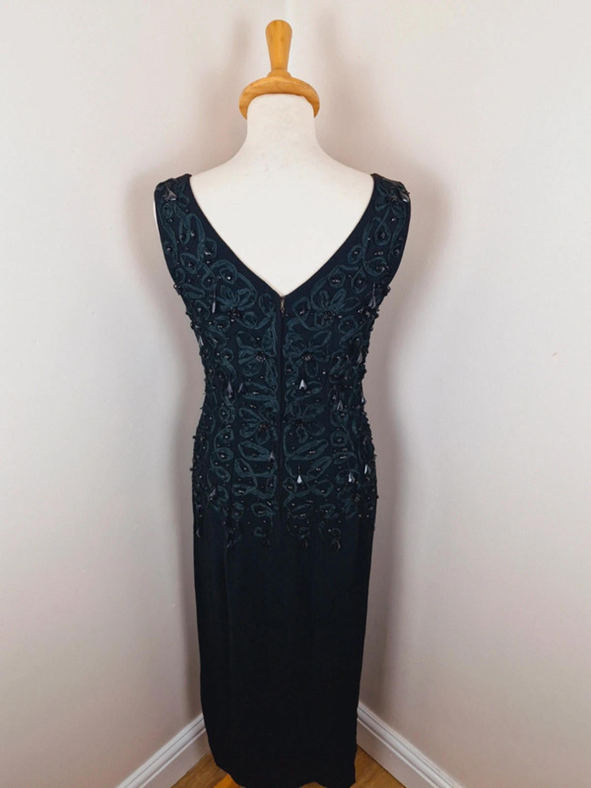 1960s Handmade Beaded Slip Dress S