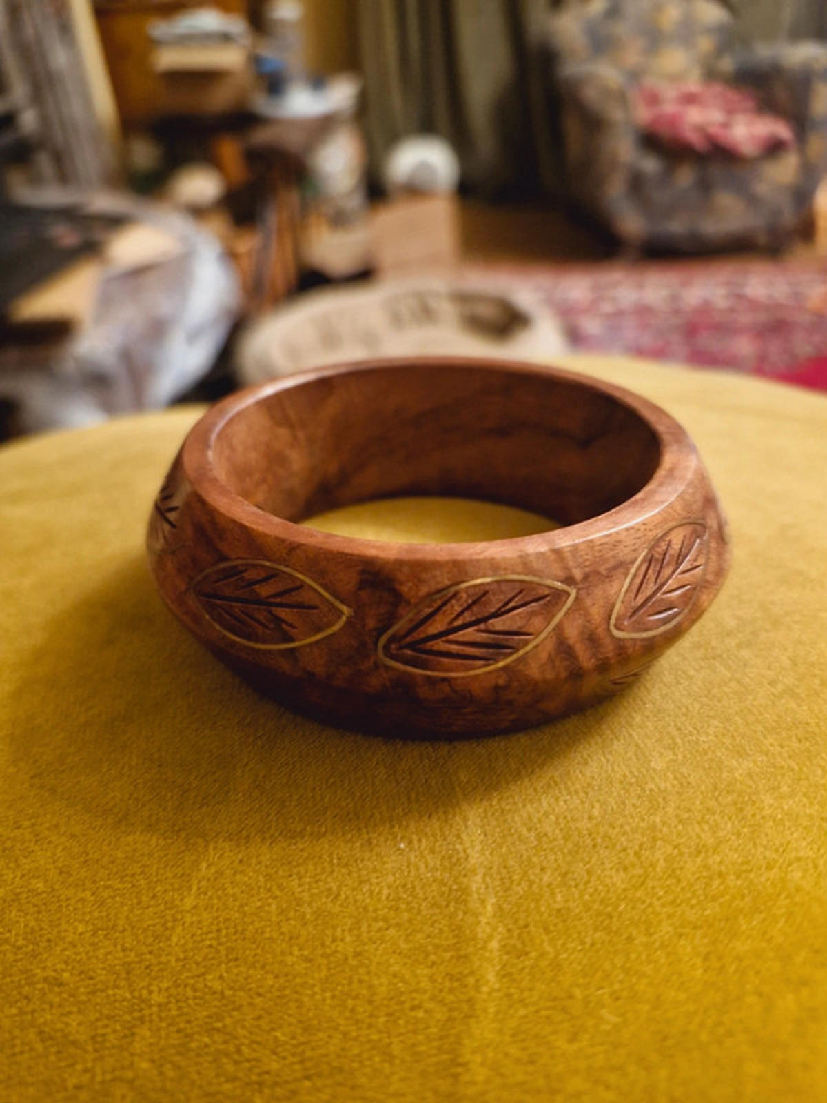 Womens Boho Wooden Wood Chunky Bangle Bracelet
