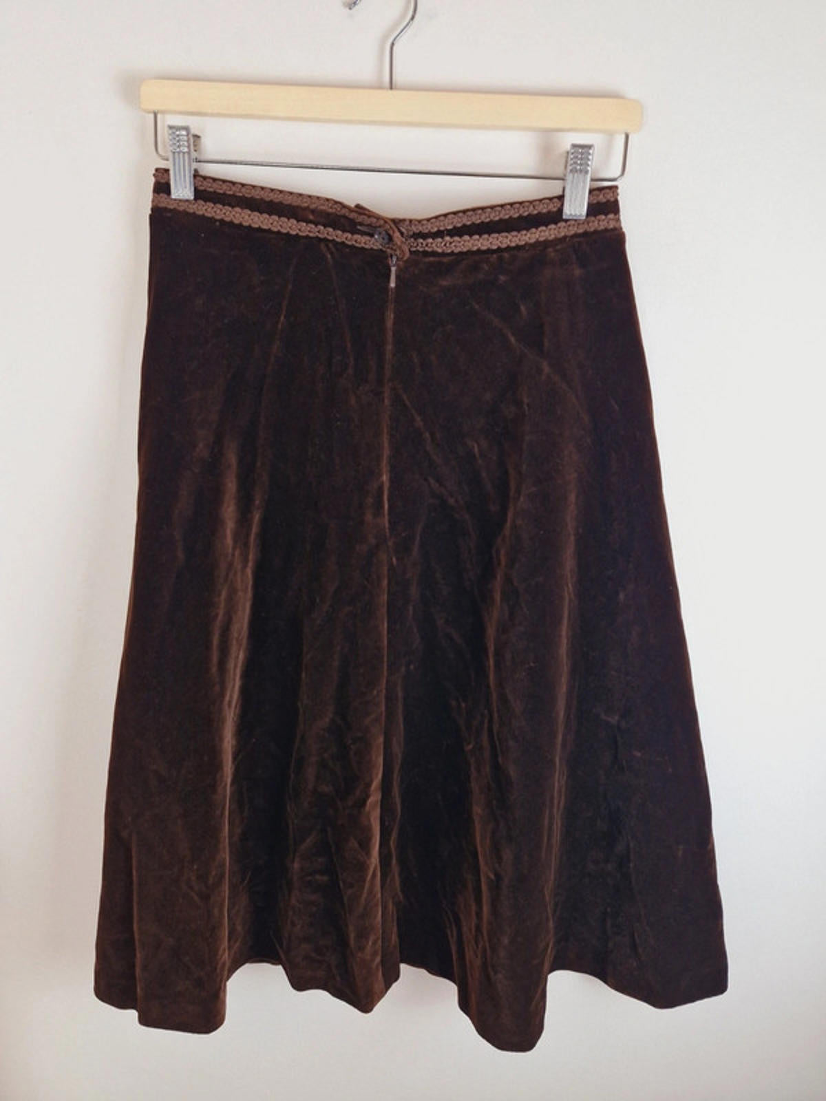 1970s Velvet Aline Skirt UK10 S