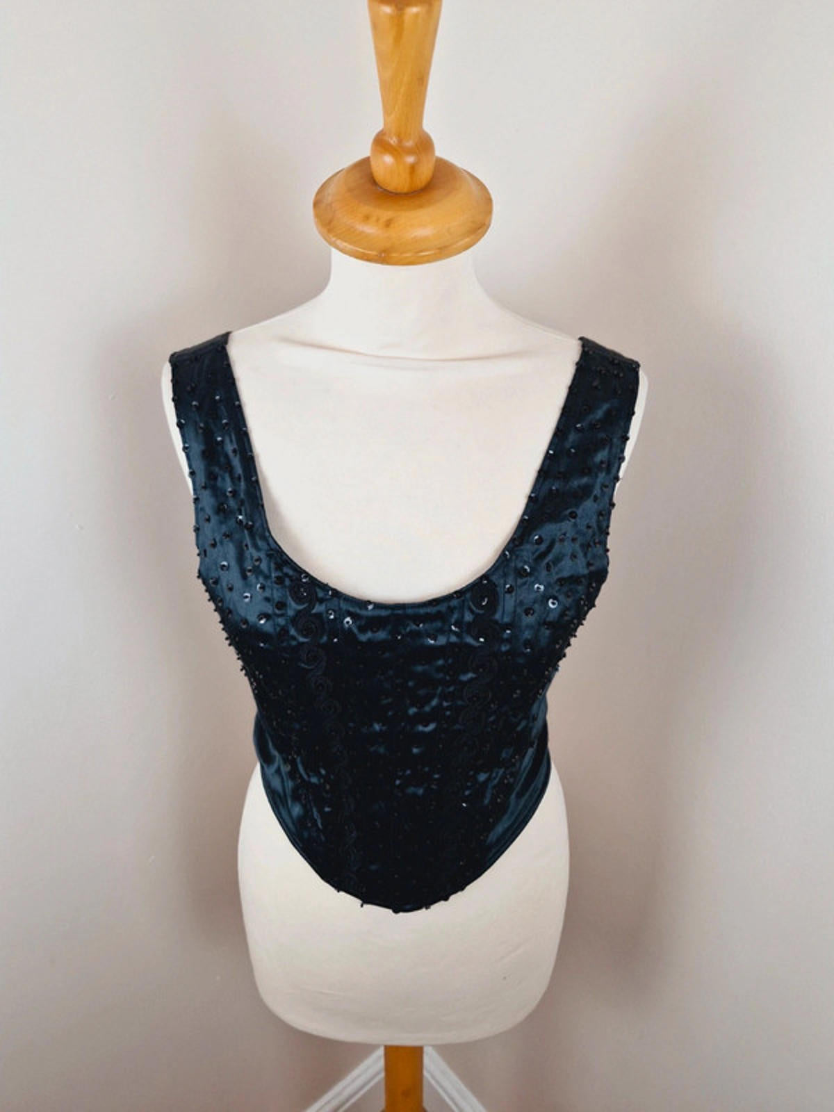 Black Corset Crop Top S M