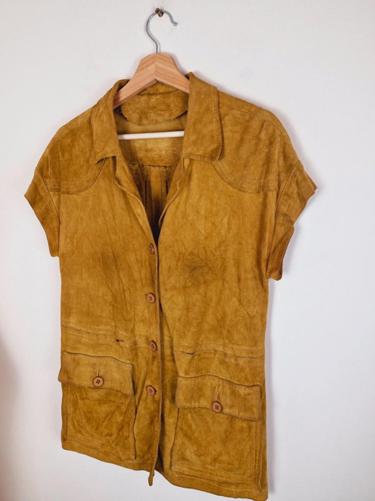 1970s Suede Waistcoat Jacket S