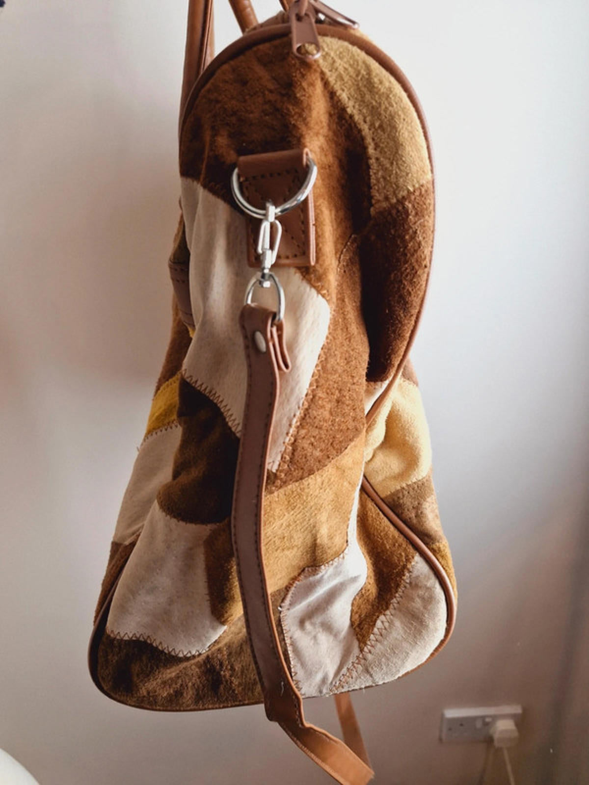 Suede Patchwork Weekend Bag