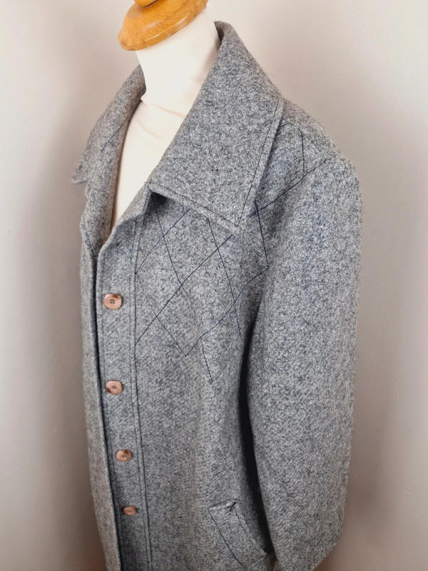 Wool Blend Grey Coat XL