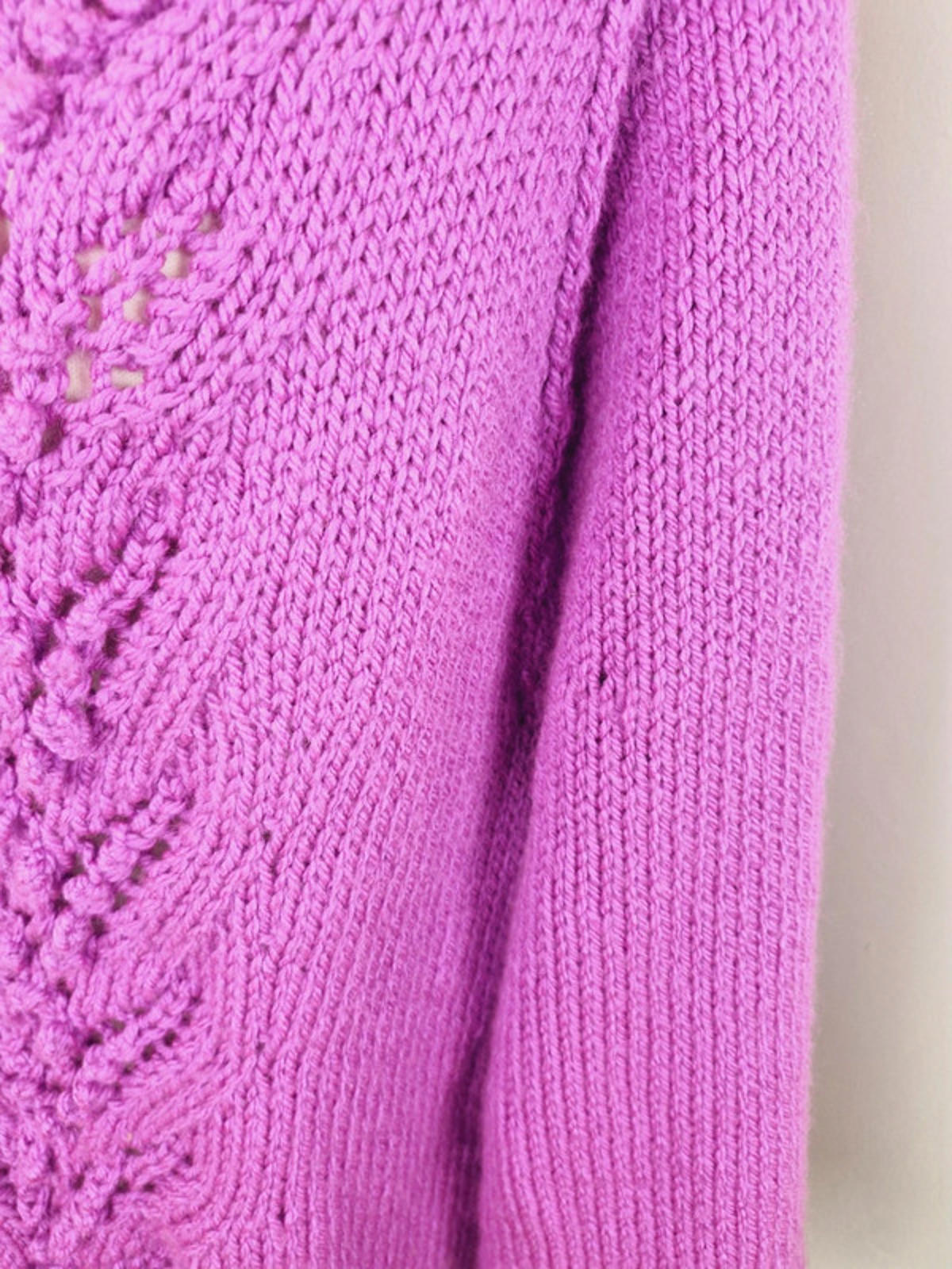 Handknitted Purple Cardigan XXL