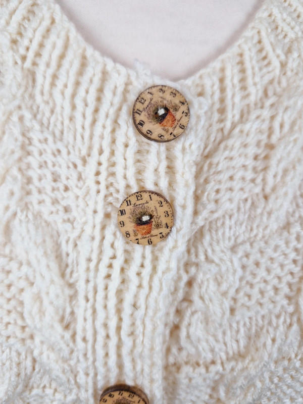 Handknitted Cable Knit Cardigan L