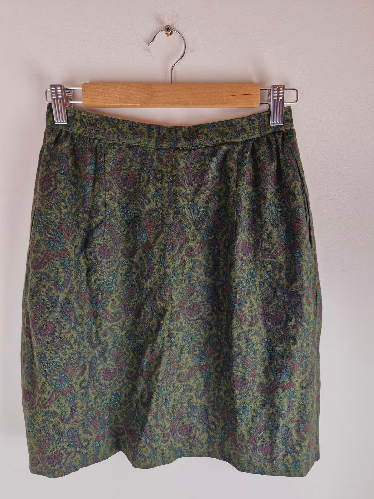 1970s Paisley Skirt XS