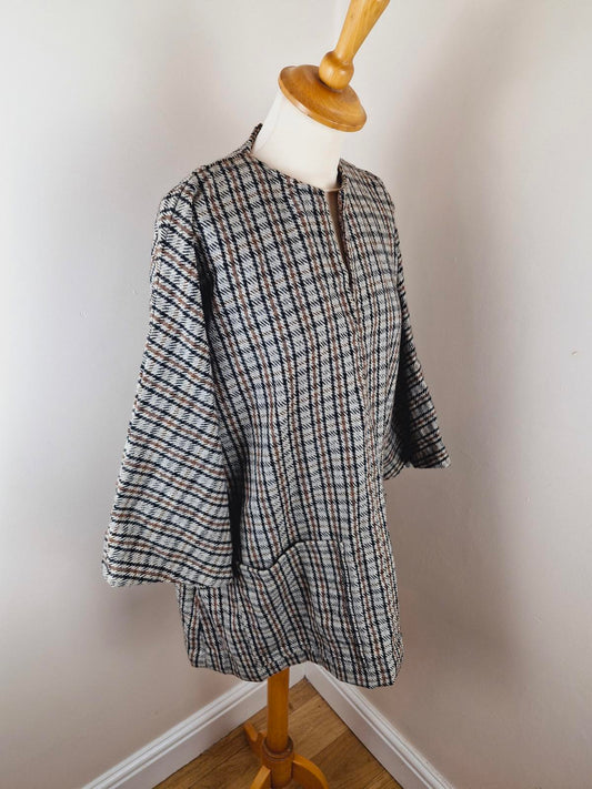 1970s Tweed Tunic Dress XL