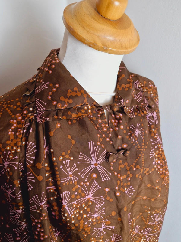 1970s Silk Dress XL