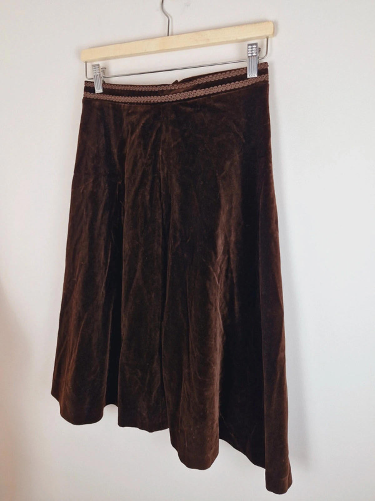 1970s Velvet Aline Skirt UK10 S