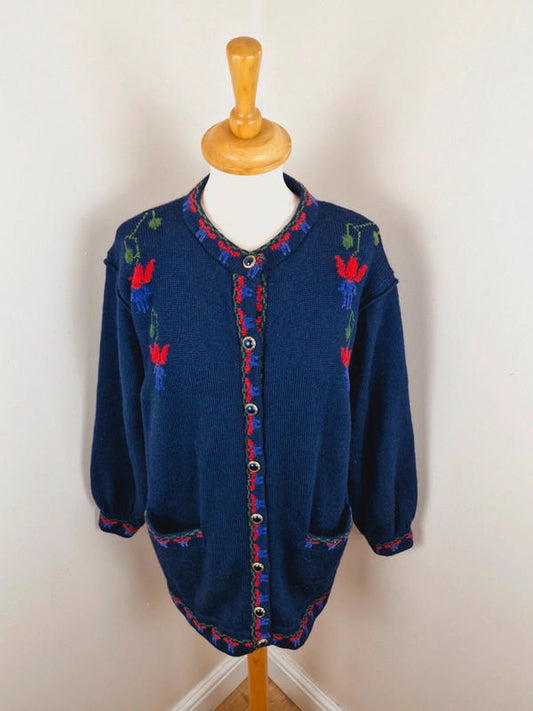 Wool Blend Cottagecore Cardigan M