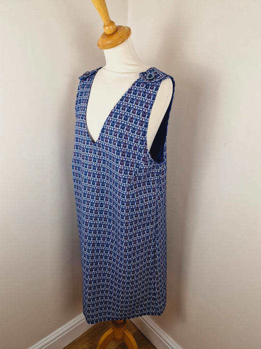 1970s Pinafore Dress M L