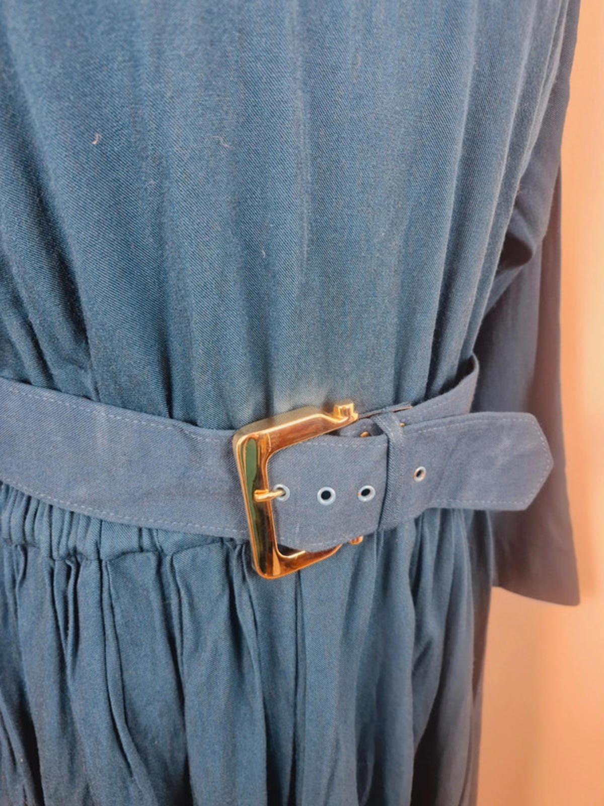 Midi Teal Long Sleeve Dress M L