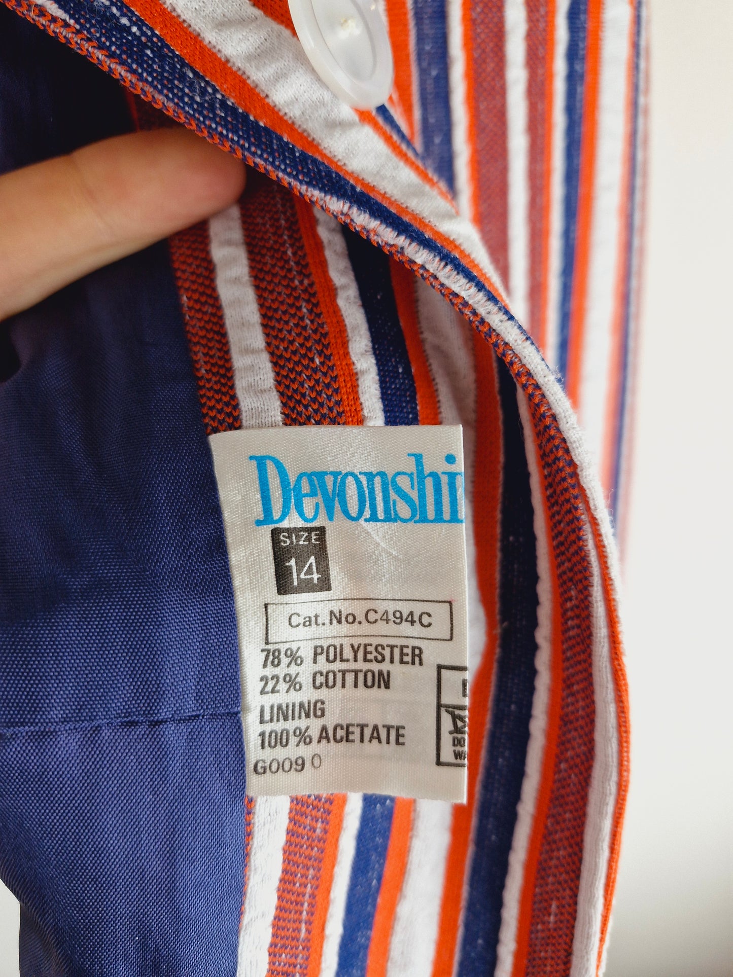 1970s Pinstripe Red White Jacket Blazer M