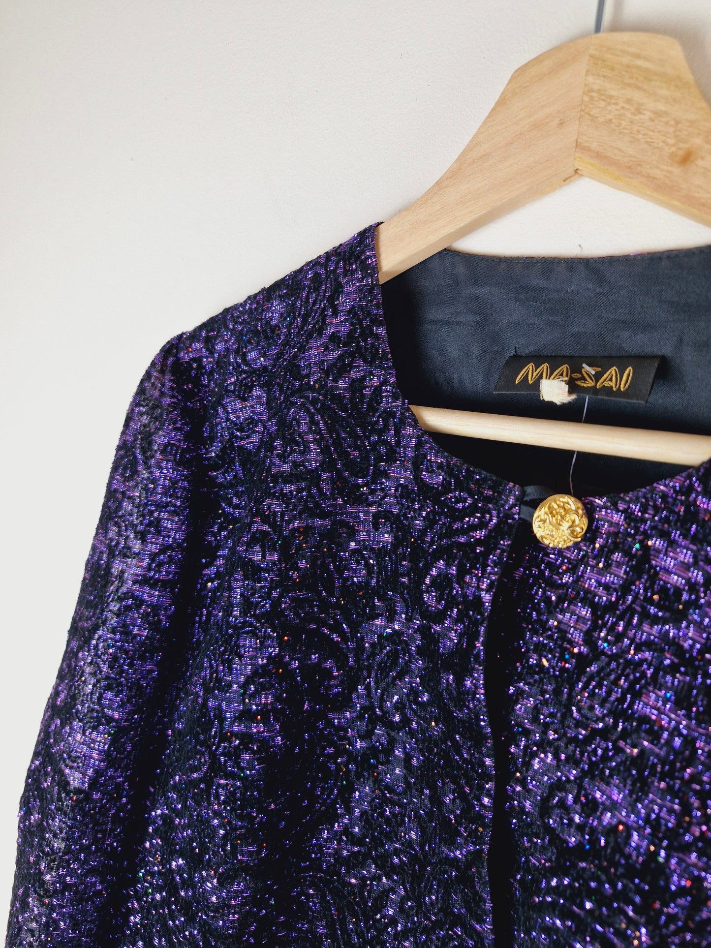 Vintage Masai Purple Metallic Cropped Jacket S M