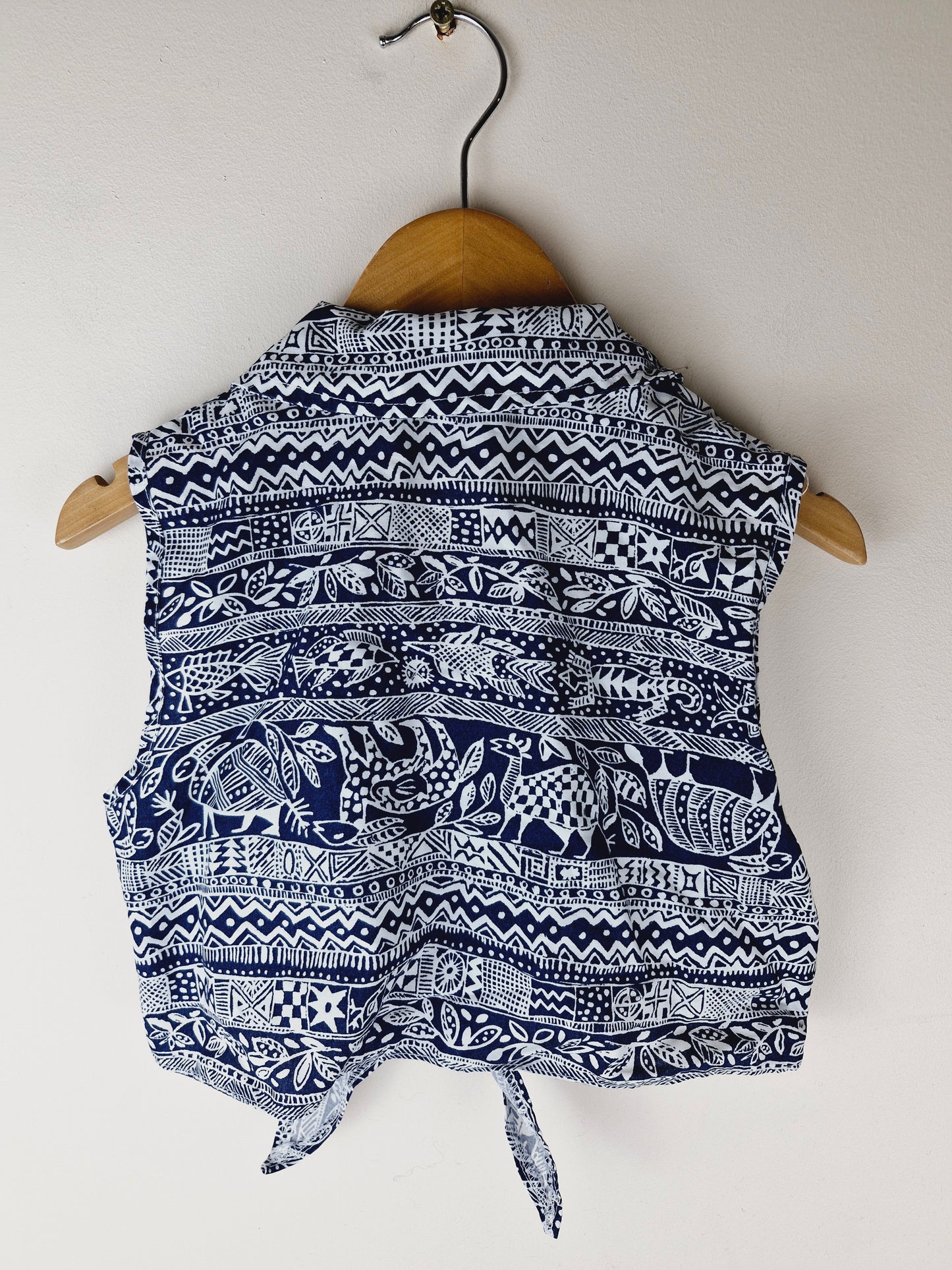 Girls Vintage Summer Cotton Shirt 7 - 8 yrs