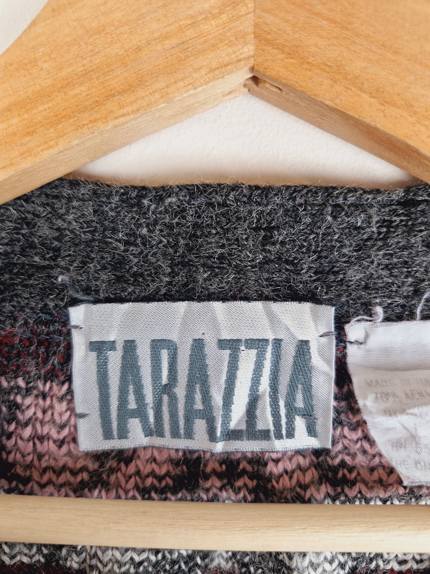 Vintage Floral Grey Pink Cardigan L