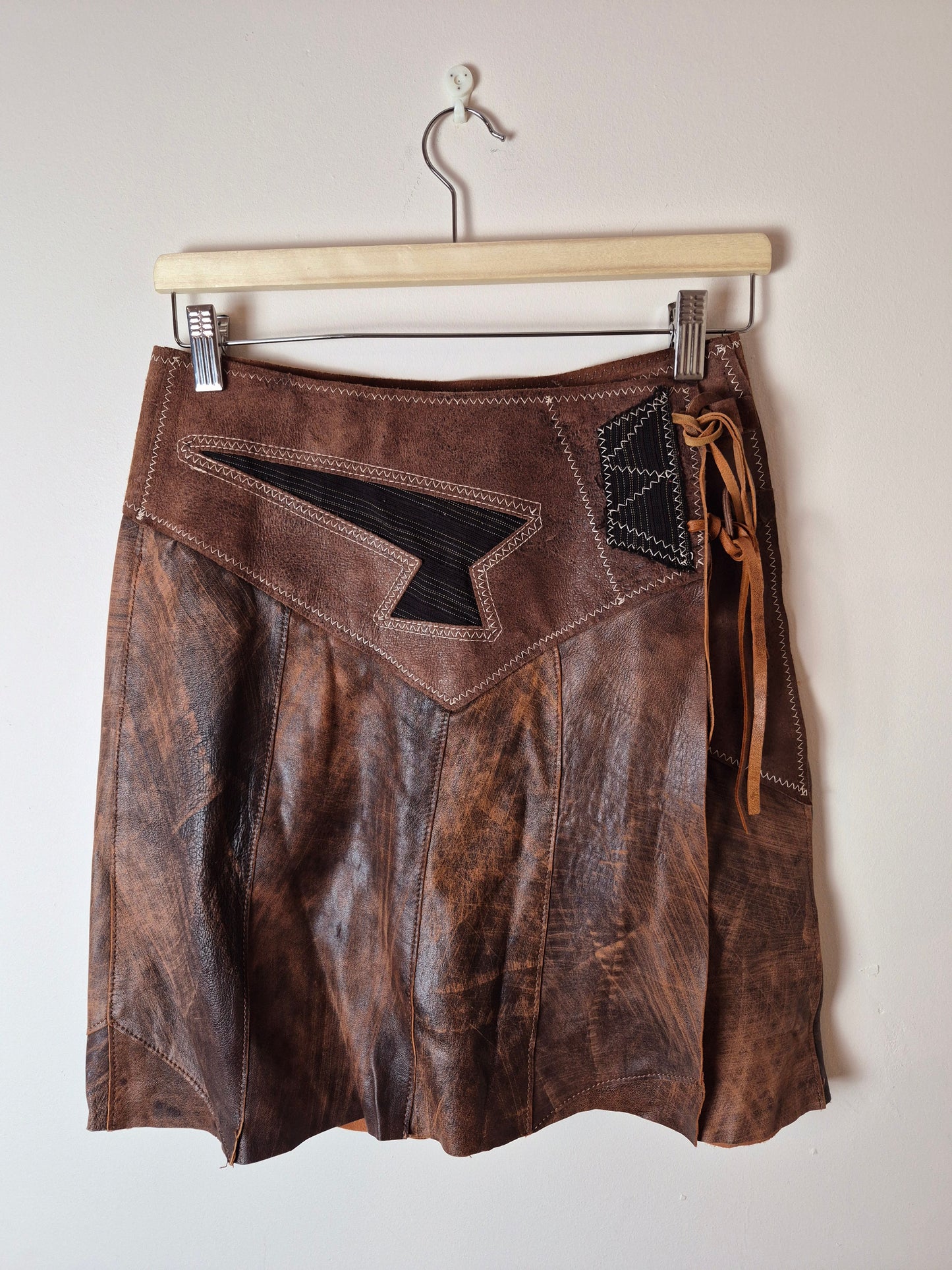 Real Leather Western Skirt UK10