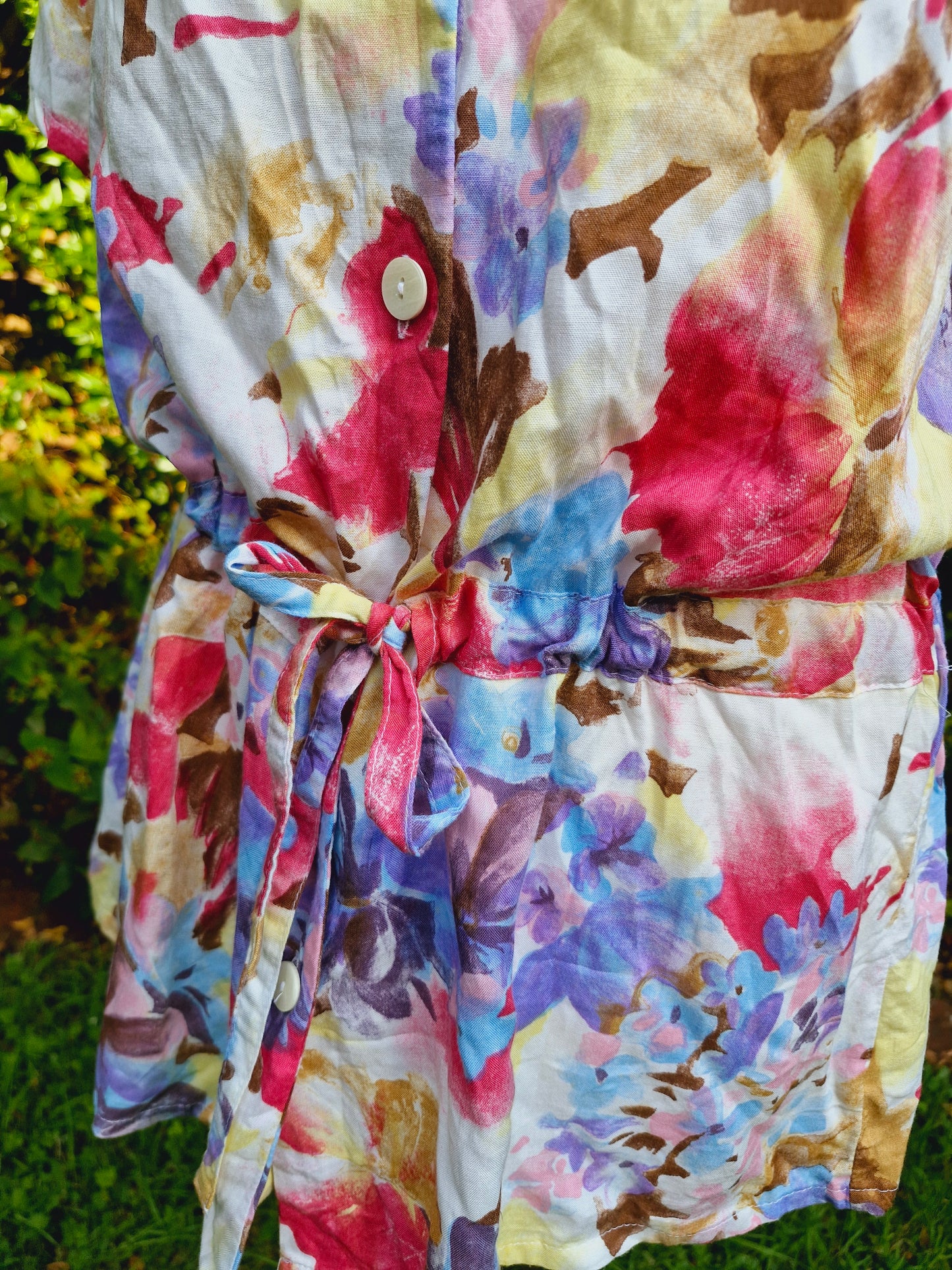 Vintage 90s Viscose Funky Blouse L XL