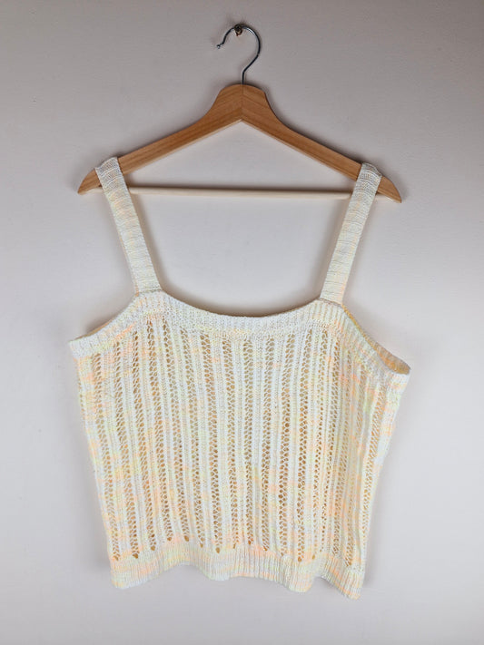 Vintage Handknitted Vest Cami Top L XL