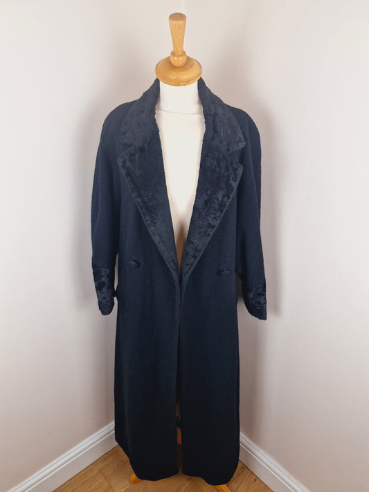 90s Black Maxi Coat M