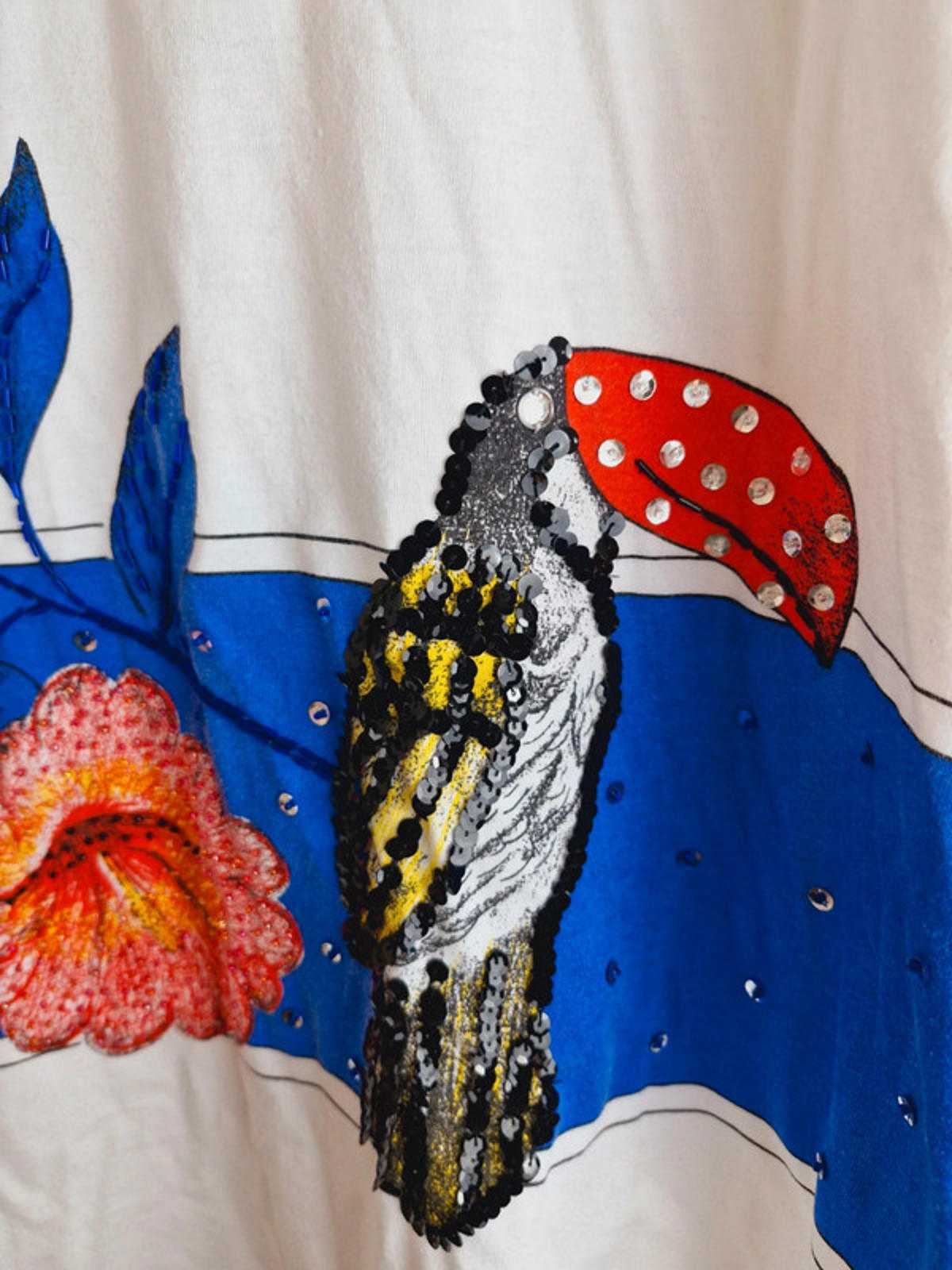 1980s Embellished Tshirt XL
