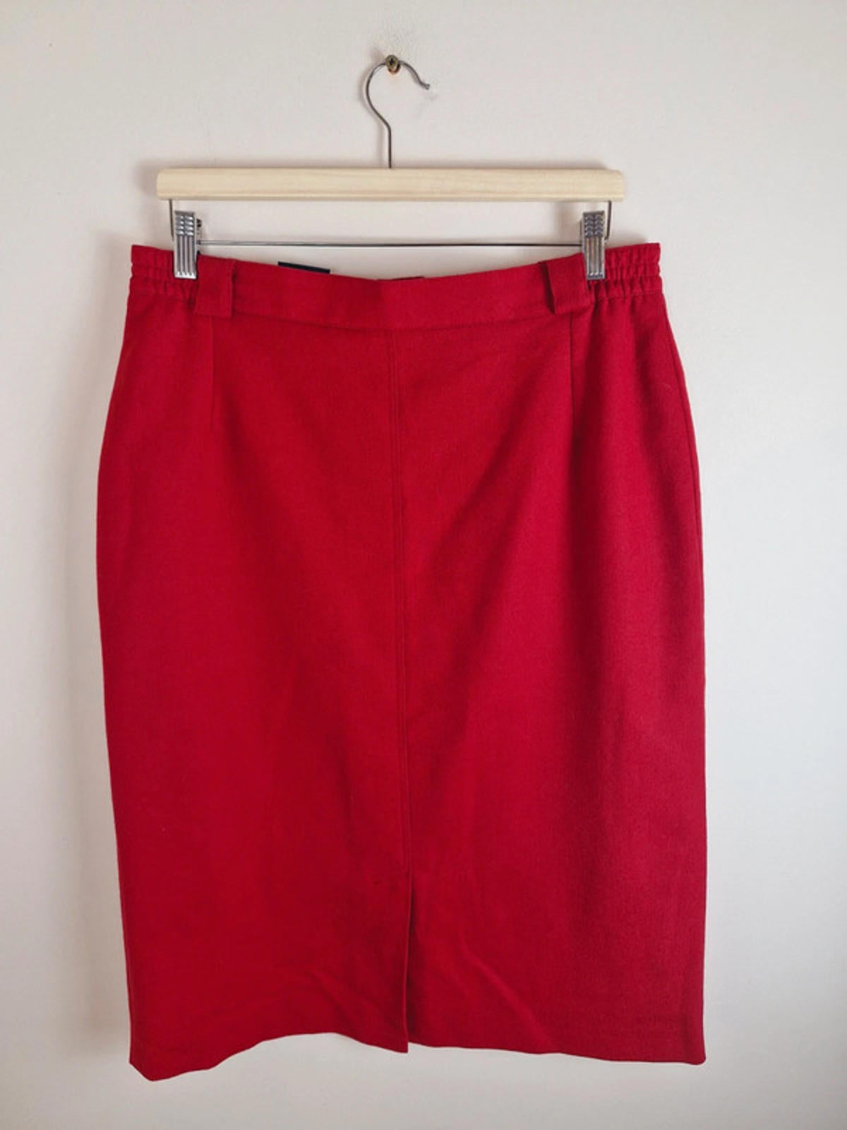 Red Midi Skirt Wool L