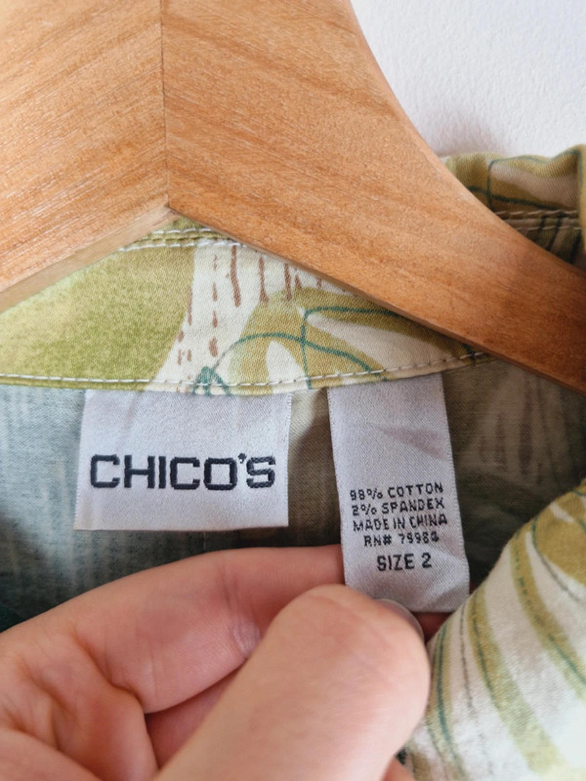 Womens Vintage y2k Chicos Cotton Funky Green Jacket L