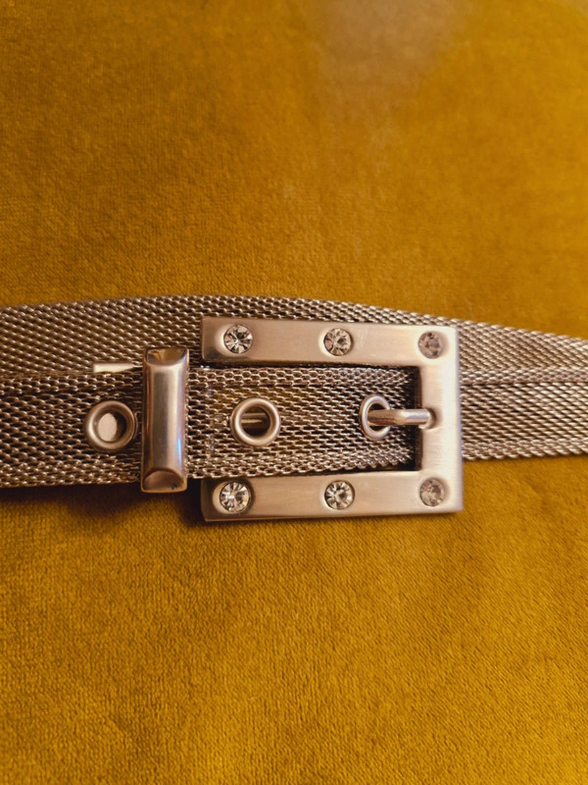 Y2K Silver Slinky Belt