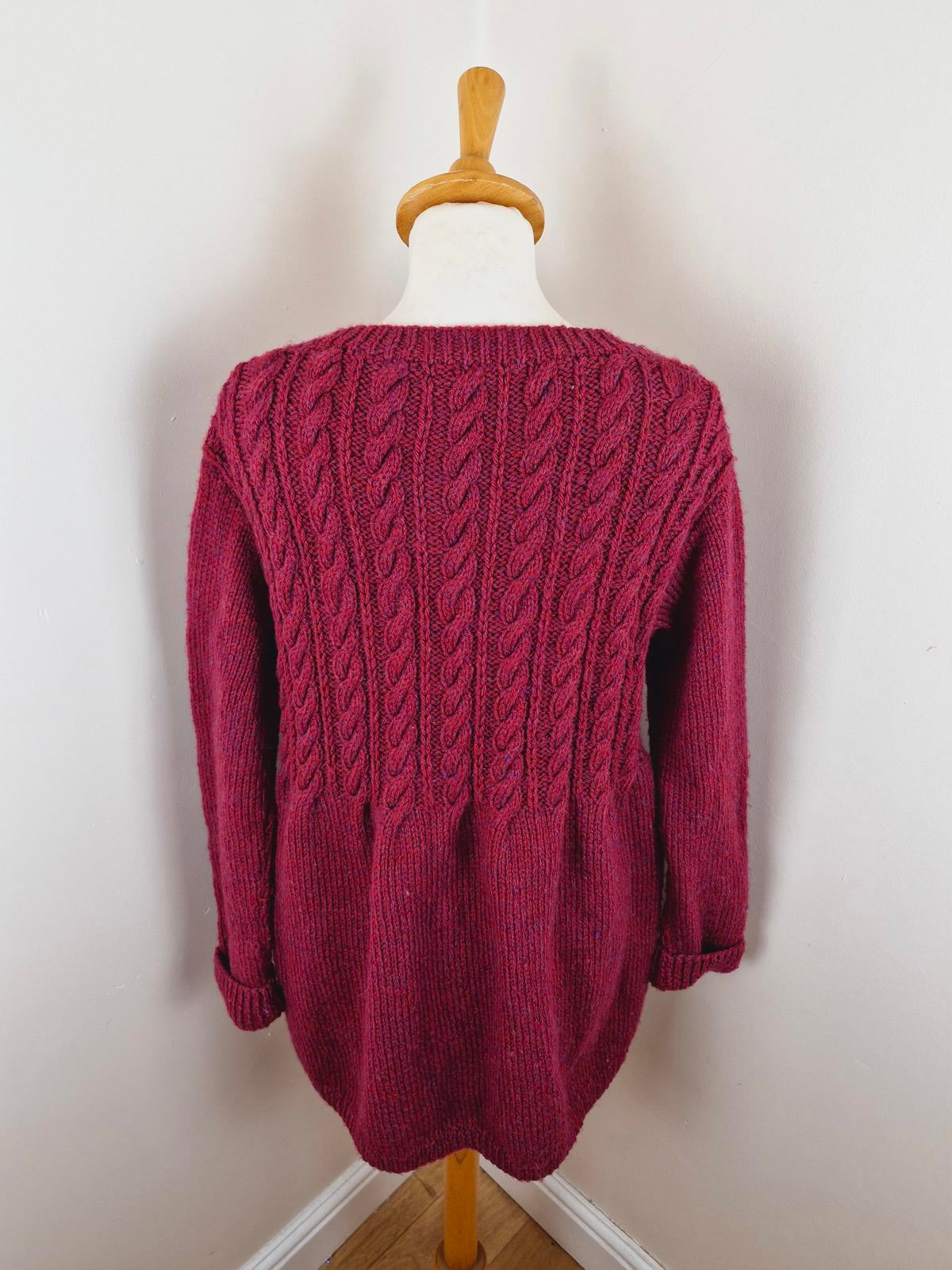 Handknitted Cardigan Purple XL