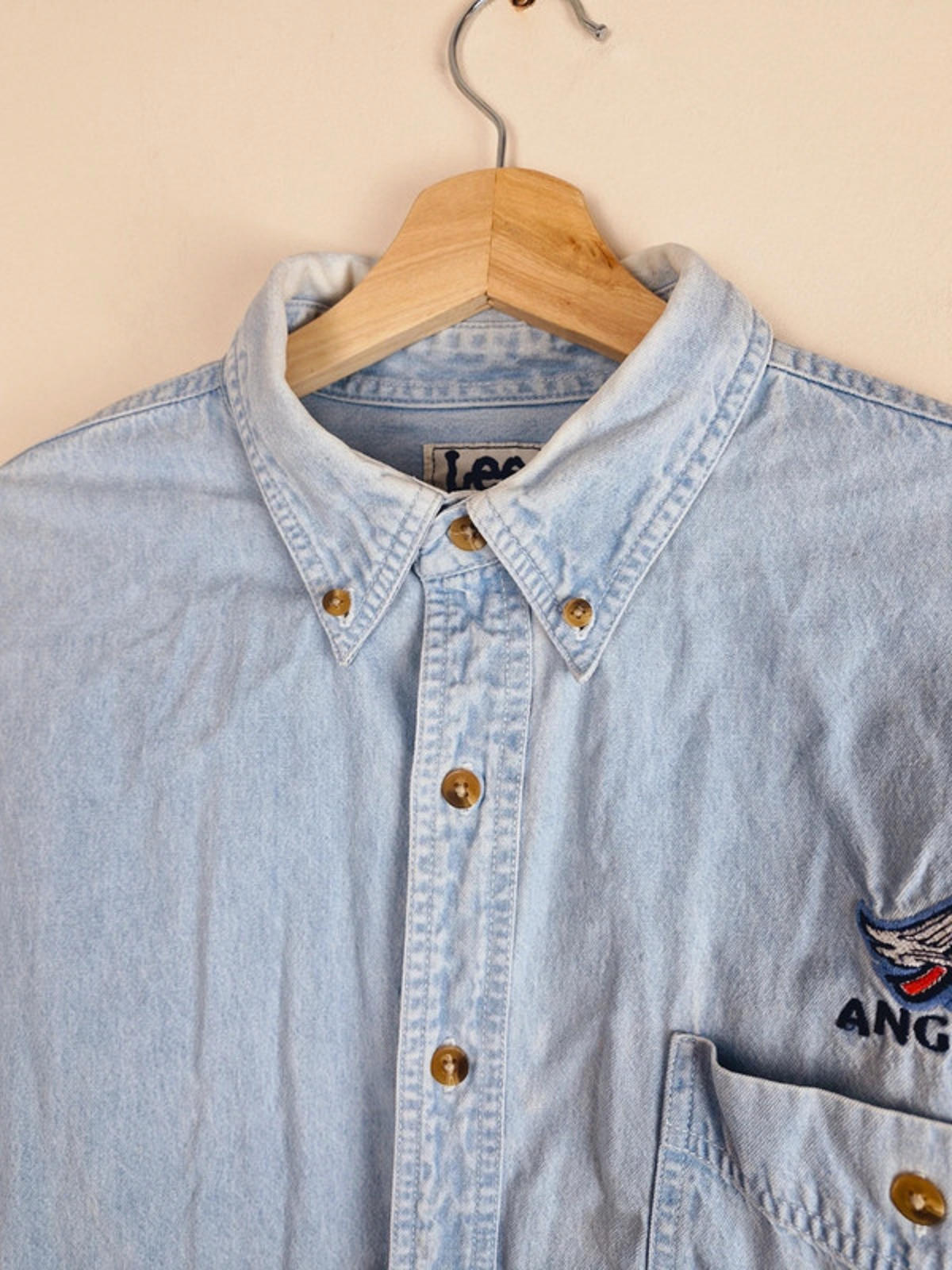 Mens Vintage Lee Sport Cotton Denim Shirt Top XL