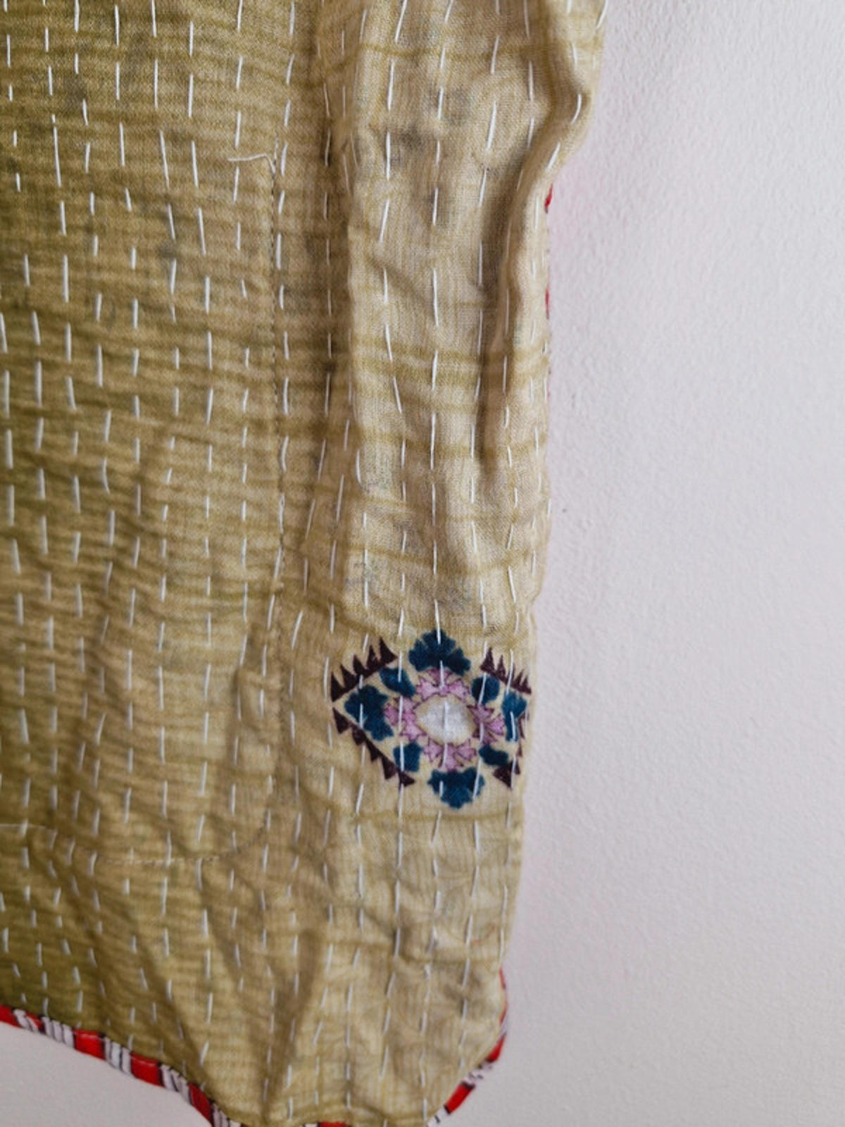 Reversible Kantha Waistcoat Gilet L