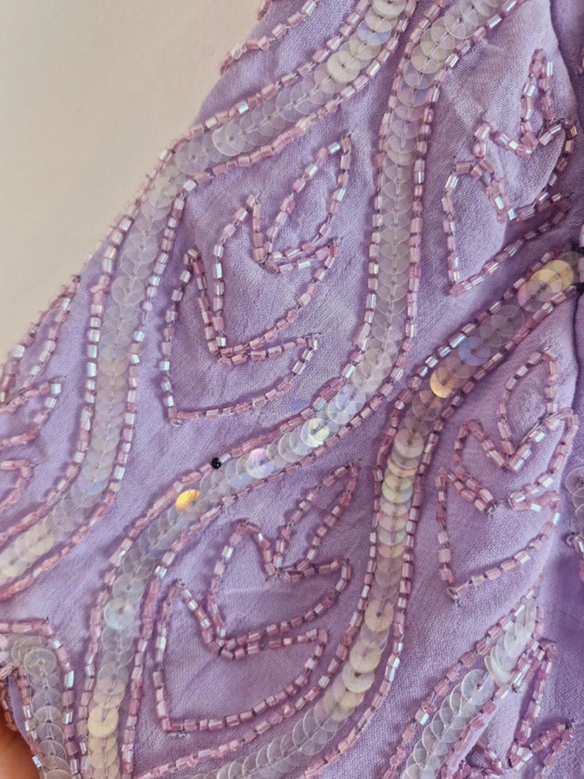 Lilac Beaded Sequin Top XL