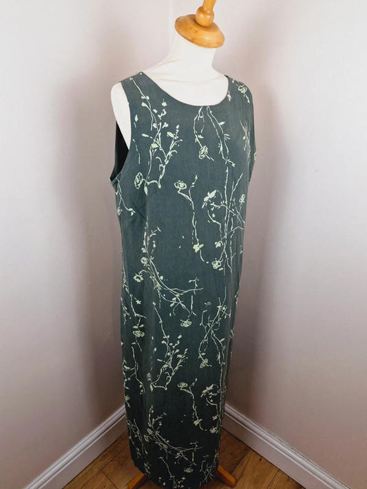 90s Long Green Slip Dress XL