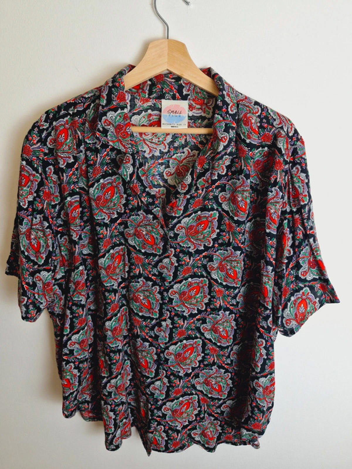 Womens Vintage Boho Maternity Shirt Top Blouse Viscose XL UK18