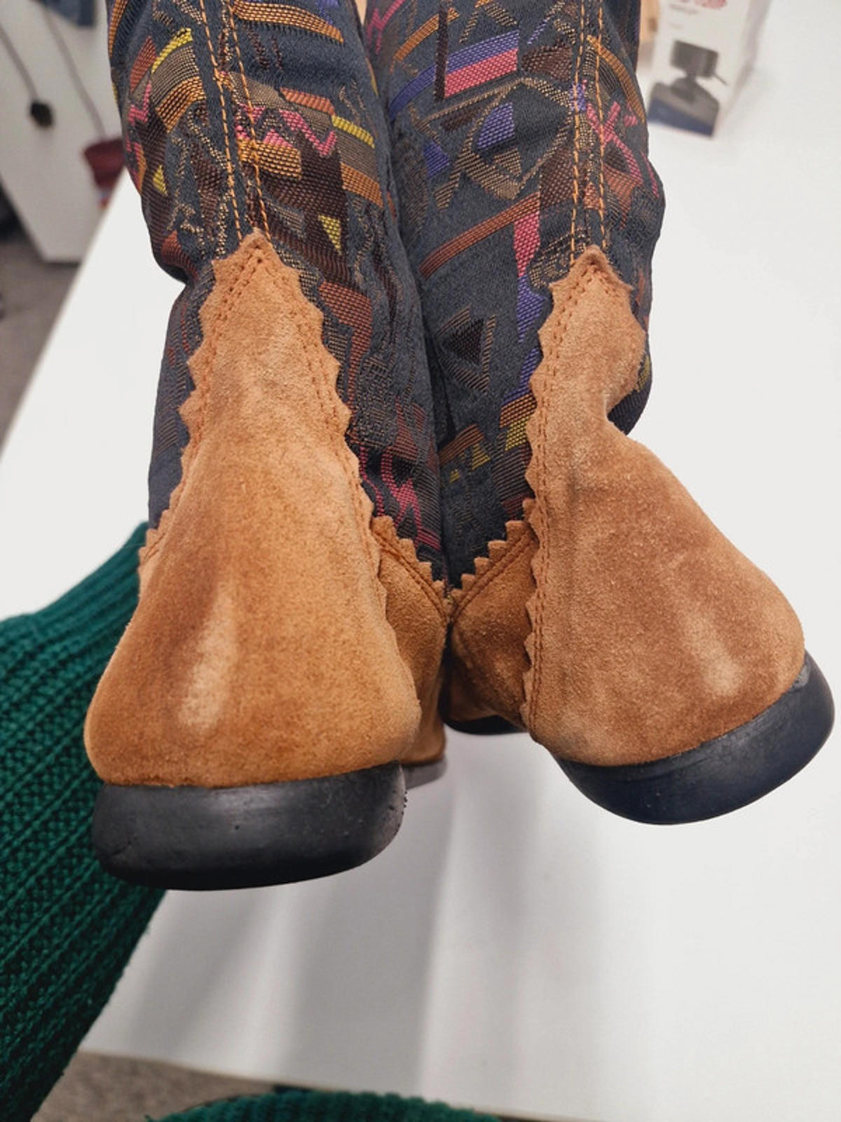 Womens Vintage Boho Western Panama Jack Suede Funky Boots Shoes UK5