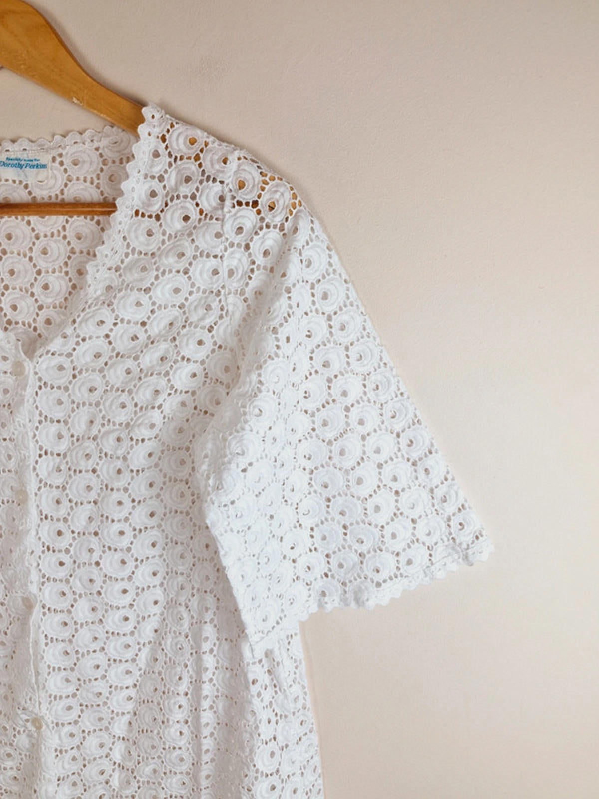 1970s Crochet Style Cotton Top S M