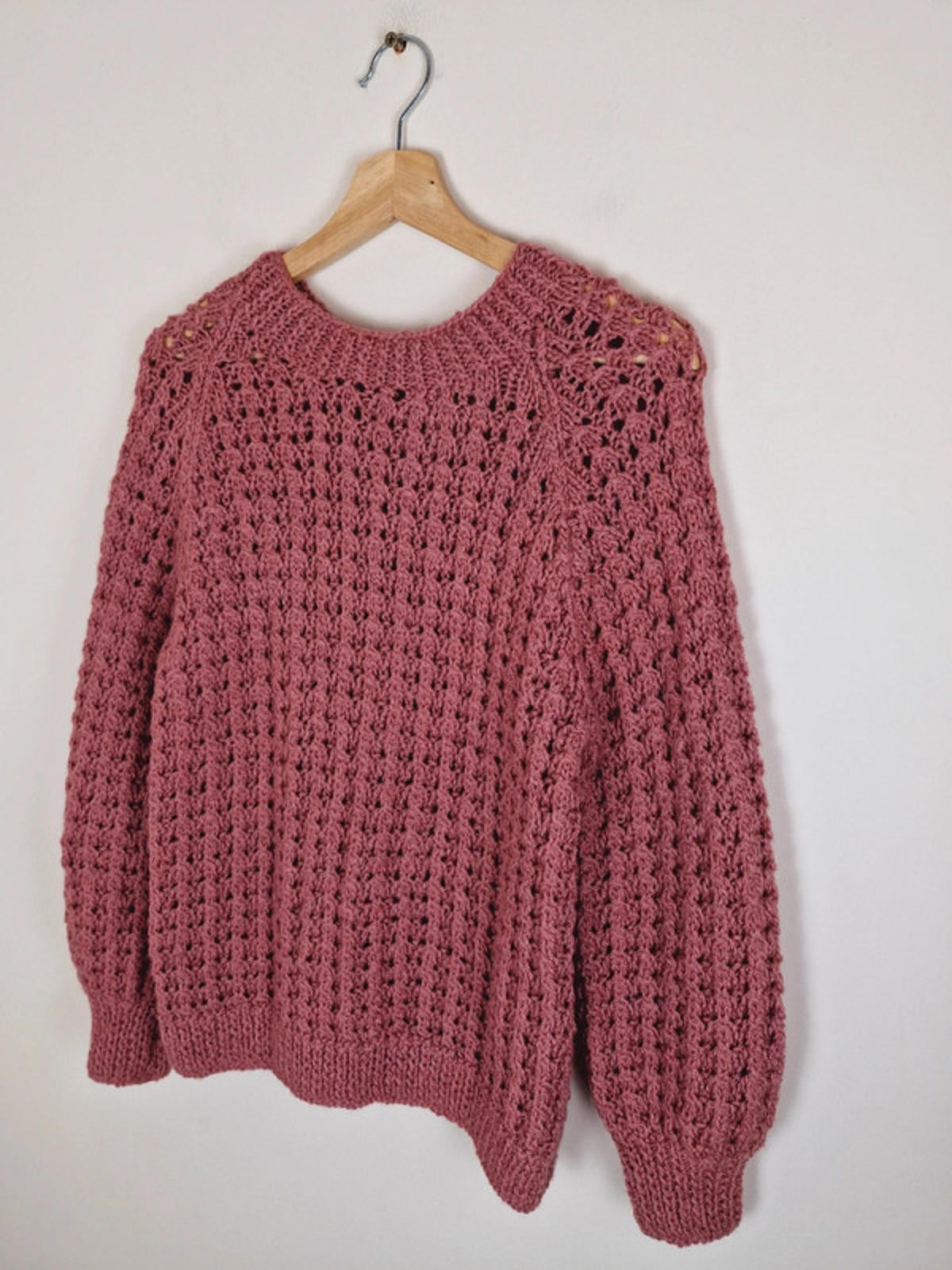 Handknitted Pink Jumper M