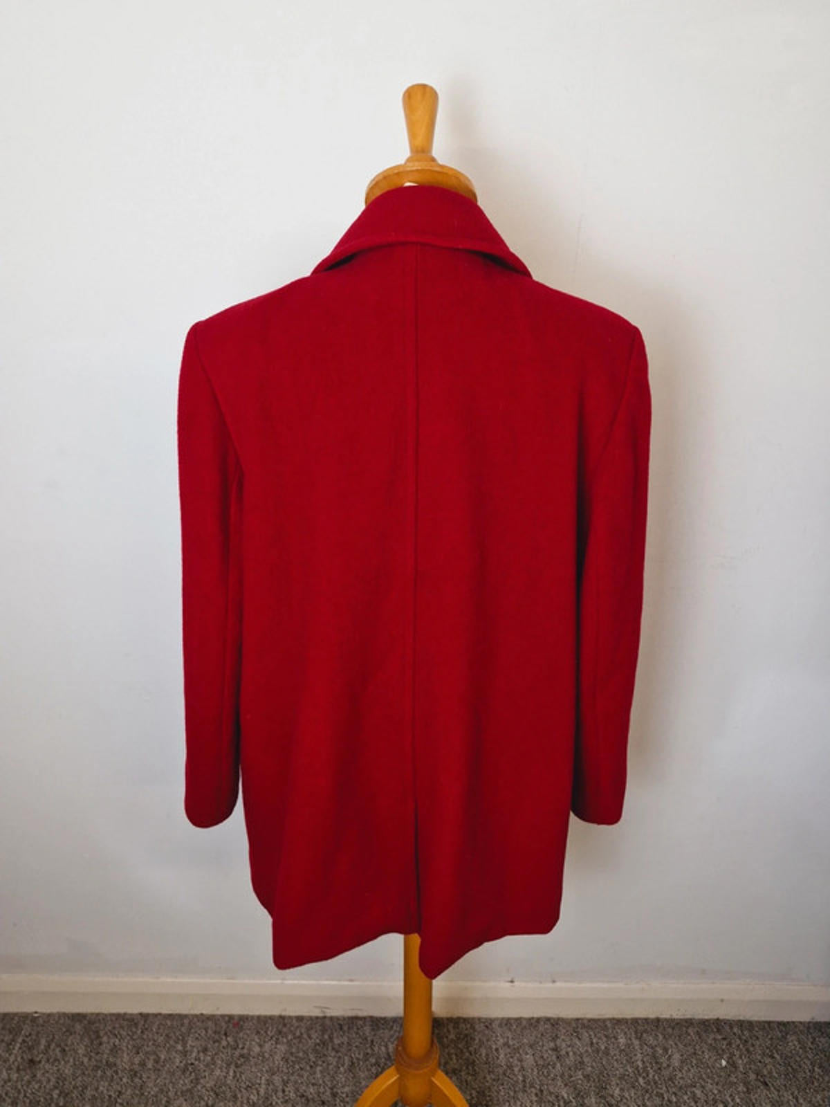 Womens Vintage Windsmoor Red Wool Cashmere Blend Coat Jacket UK14