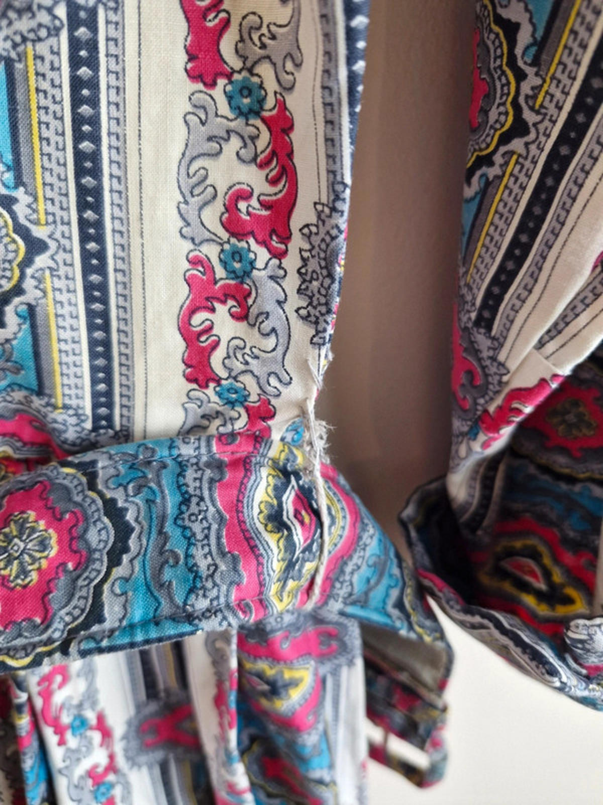 Womens Vintage 1950s 50s Shirtdress Dress Aline Long Sleeve XS