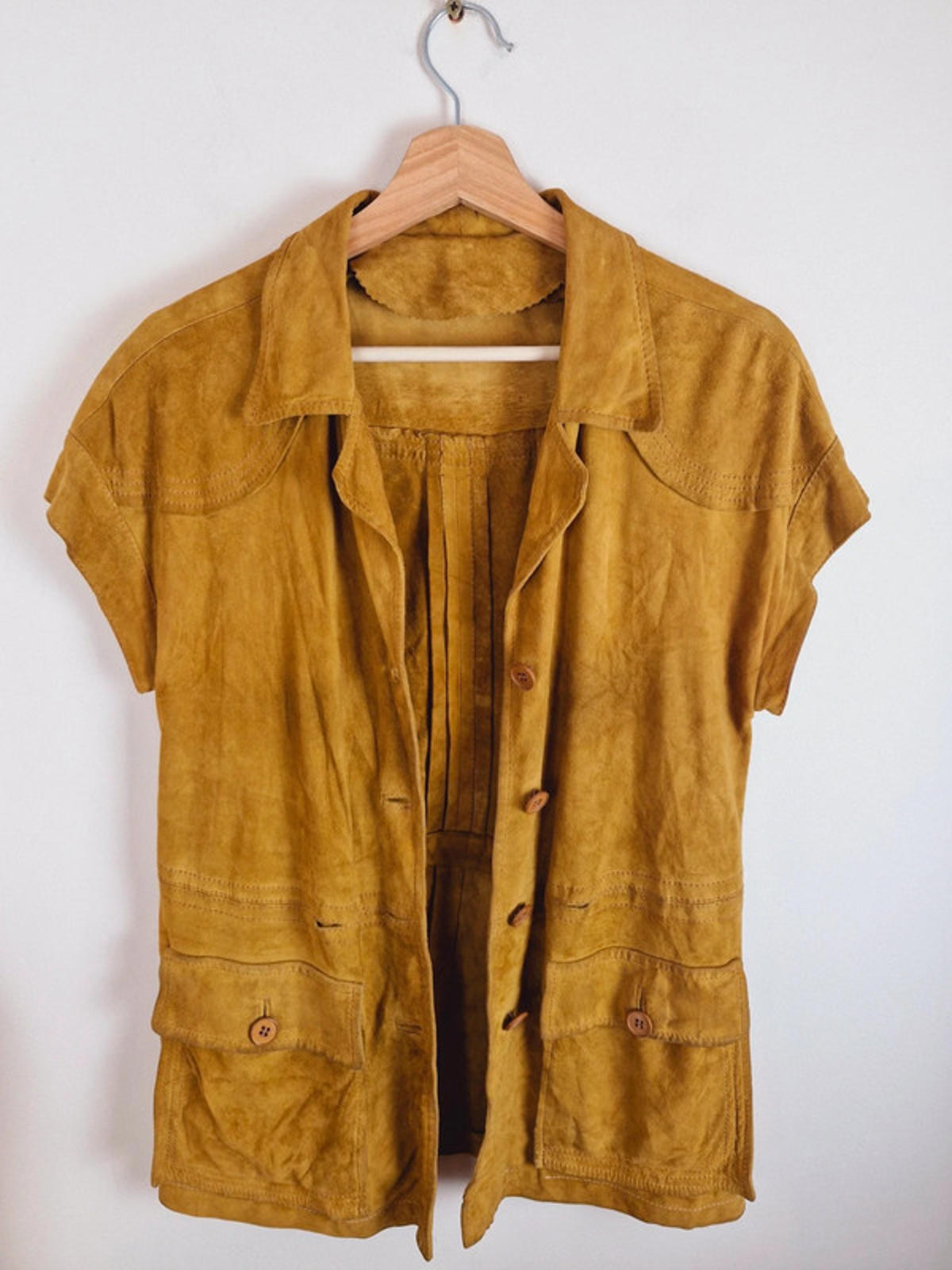 1970s Suede Waistcoat Jacket S