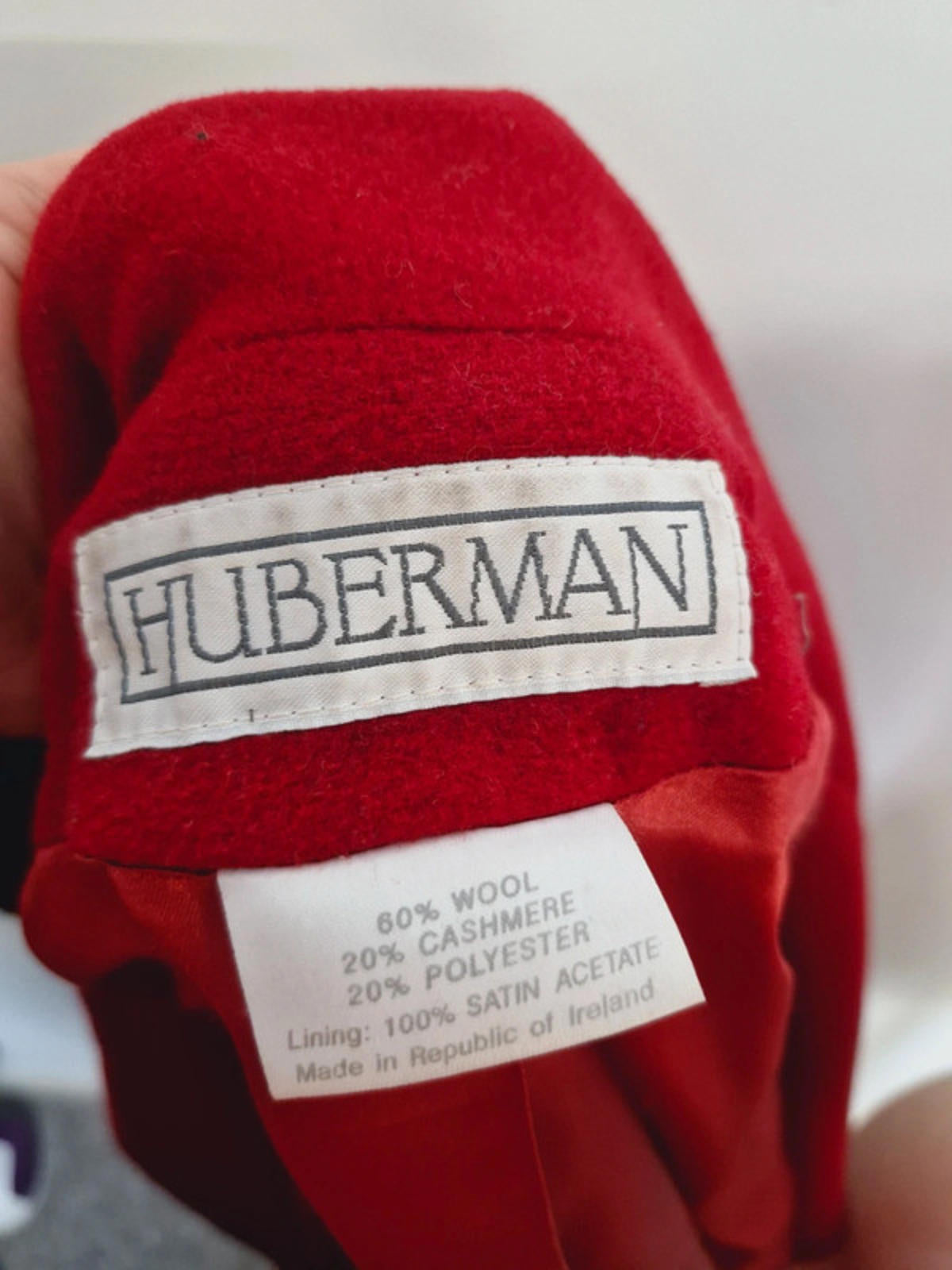 Womens Vintage Red Wool Cashmere Blend Coat Jacket Blazer L