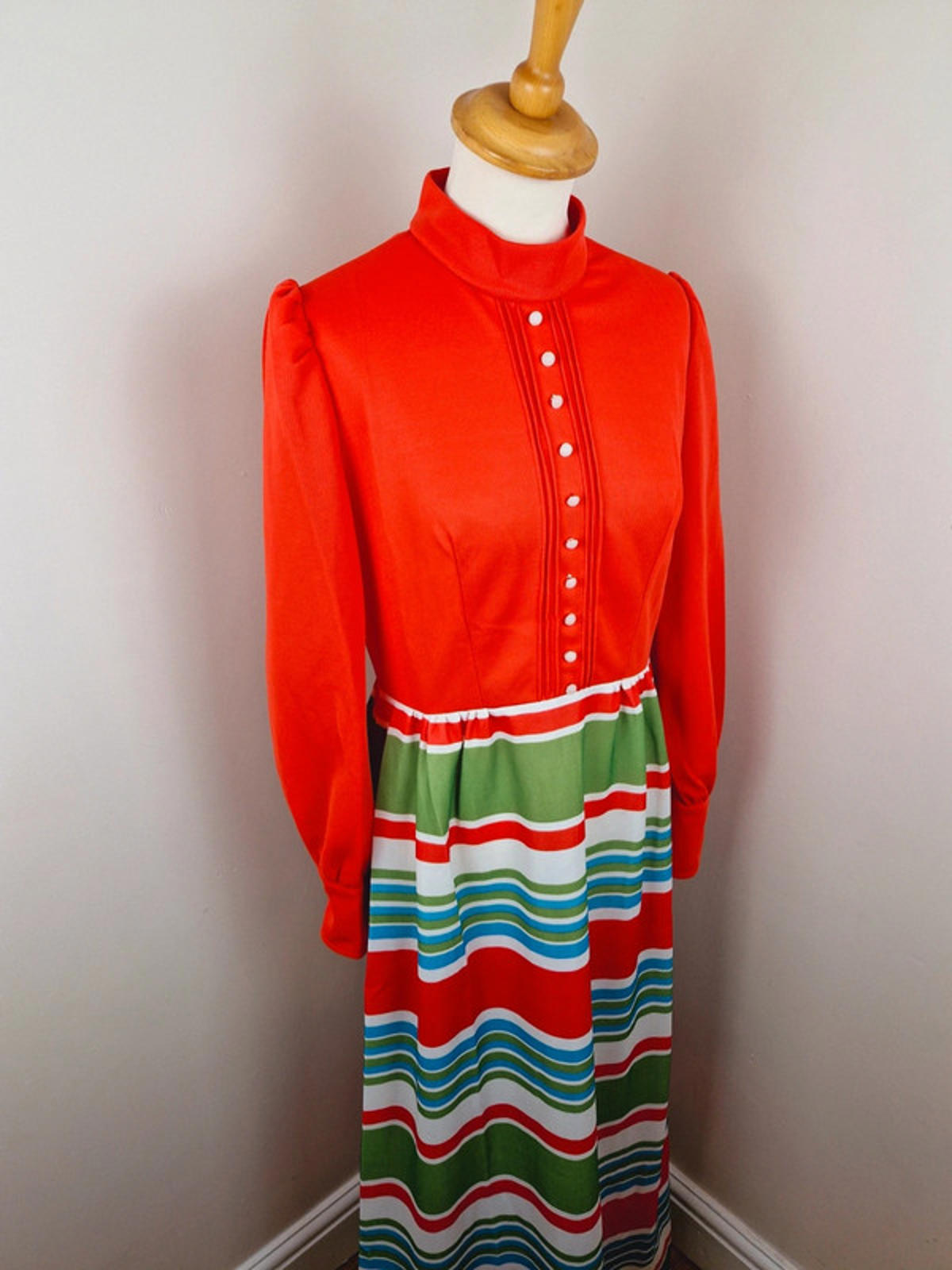 1970s Maxi Dress S M