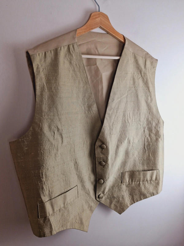 Mens Silk Gold Waistcoat XXXL